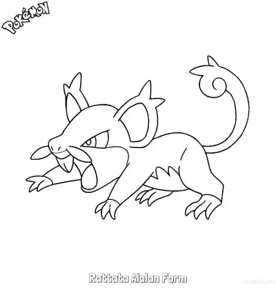 Free printable Rattata Alolan Form Coloring Page - Free Printable Pokemon Coloring Sheets coloring page